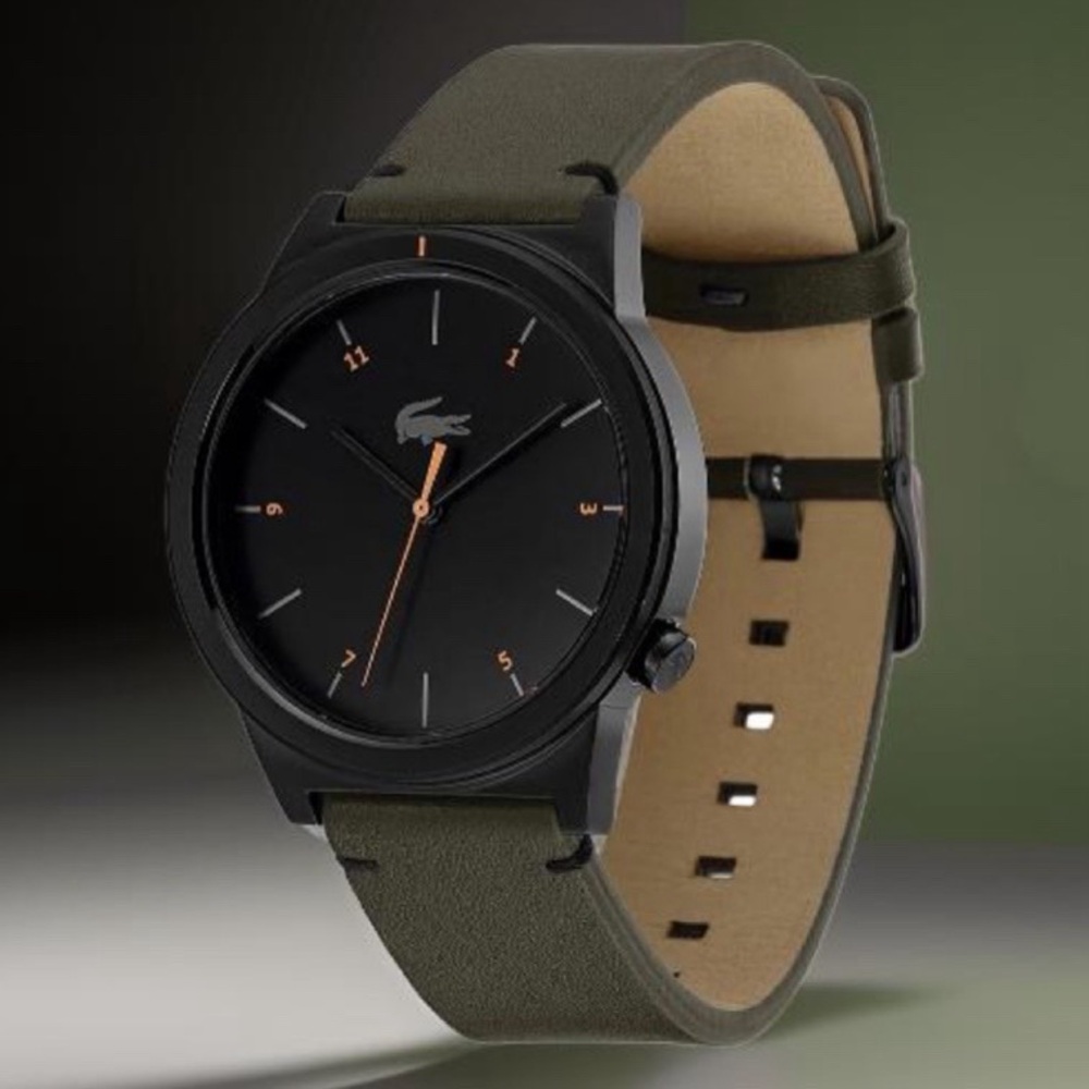 LACOSTE Motion Men's Black Dial Leather Strap 42mm Watch Model 2010991 - Picture 3 of 9